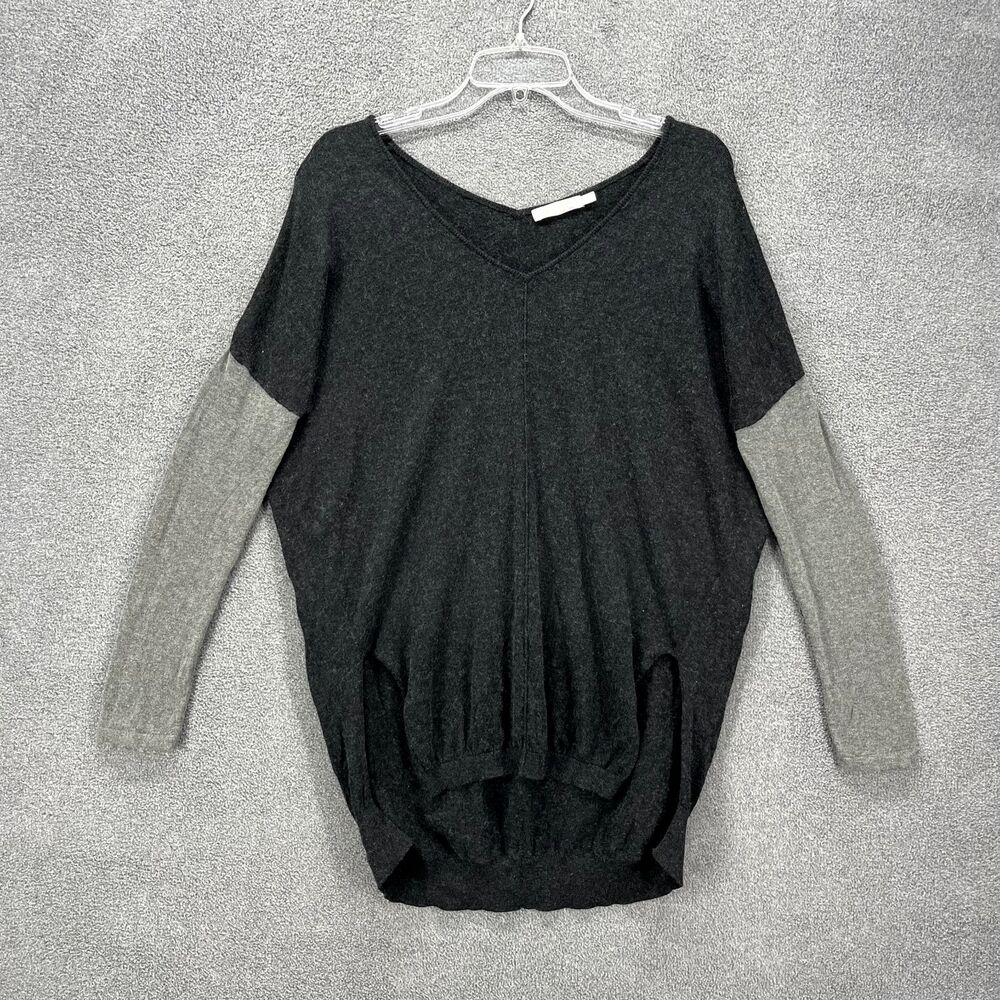 Raffi Cashmere Sweater Womens Small V-Neck Knit Pullover Cotton High Low‎